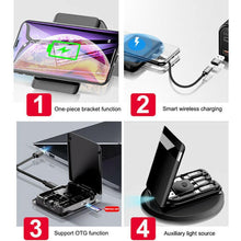 Load image into Gallery viewer, BUDI Multi-function Smart Adapter Card Storage Data Cable USB Box Universal Wireless Charger for iPhone Xiaomi Huawei