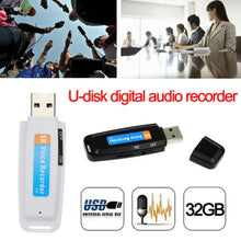 Load image into Gallery viewer, 2020 New arrival U-Disk Digital Audio Voice Recorder Pen charger USB Flash Drive up to 32GB Micro SD TF High Quality J25