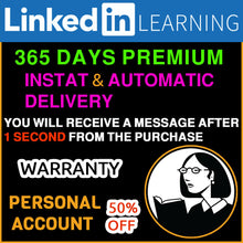 Load image into Gallery viewer, Lynda Premium Account 1 years | 365 days | Automatic Delivery In 1 Second