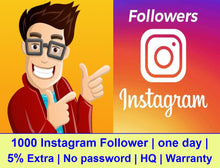 Load image into Gallery viewer, 10 Instagram Follower | one day | No password | HQ | Warranty | Best price | Cheap
