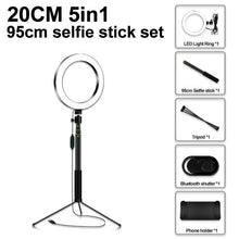 Load image into Gallery viewer, Photography Dimmable LED Selfie Ring Light Youtube Video Live 3500-5500k Photo Studio Light With Phone Holder USB Plug Tripod
