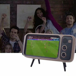 Mini Portable Retro BT Bluetooth Speaker Music TV Design Mobile Phone Holder Speaker Stereo Outdoor Sound