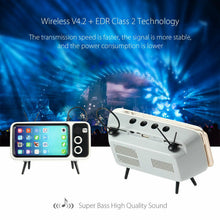 Load image into Gallery viewer, Mini Portable Retro BT Bluetooth Speaker Music TV Design Mobile Phone Holder Speaker Stereo Outdoor Sound
