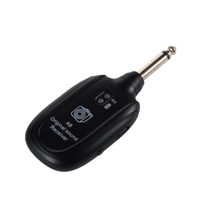 UHF Guitar Wireless System Transmitter Receiver Built-in Rechargeable