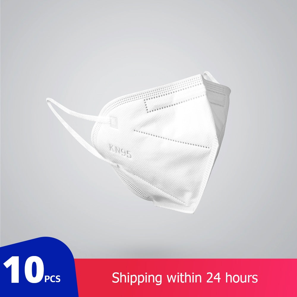 10 pcs KN95 Dustproof Anti-fog And Breathable Face Masks Filtration Mouth Masks 3-Layer Mouth Muffle Cover (not for medical use)