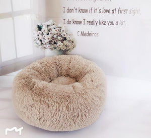 Pet Dog Bed Long Plush Super Soft Pet Bed Kennel Round Dog House Cat Bed For Dogs Bed Chihuahua Big Large Mat Bench Pet Supplies