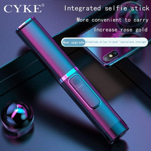 CYKE Mini Handheld Wireless Bluetooth Selfie Stick 3 in 1 Remote Control Shutter Selfie Stick Independent Tripod Telescopic Rod