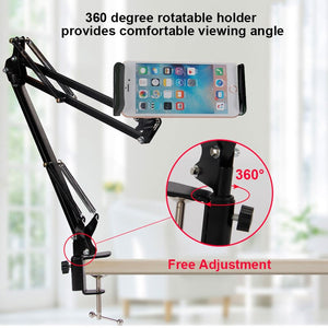 6 to 11inch Mobile phone Tablet Holder Stand For iPad Mini Air Samsung 360 Degree Long Arm Lazy Bed Desk Tablet Mount Support