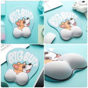 Cute Corgi Dog 3D Mouse Pad Ergonomic Soft Silicon Gel Anime Mousepad With Wrist Support Mouse Mat For Girls Gift