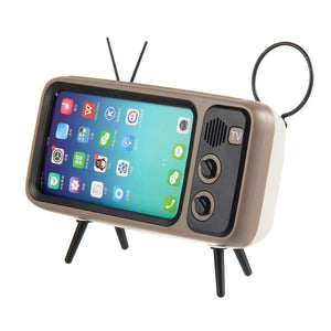 Mini Portable Retro BT Bluetooth Speaker Music TV Design Mobile Phone Holder Speaker Stereo Outdoor Sound