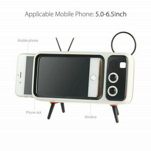 Mini Portable Retro BT Bluetooth Speaker Music TV Design Mobile Phone Holder Speaker Stereo Outdoor Sound