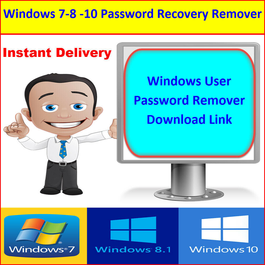 Windows 7|8|10 Password Recovery Remover Download Link OnlyISO |Instant Delivery