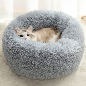 Long Plush Super Soft Dog Bed Pet Kennel Round Sleeping Bag Lounger Cat House